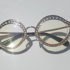 Gold crystal embellished sunglasses